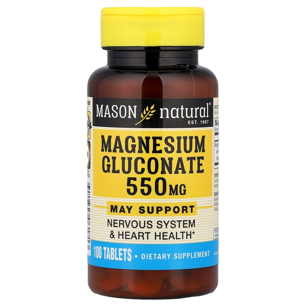 Mason Natural Magnesium Gluconate 550mg, 100 Tablets