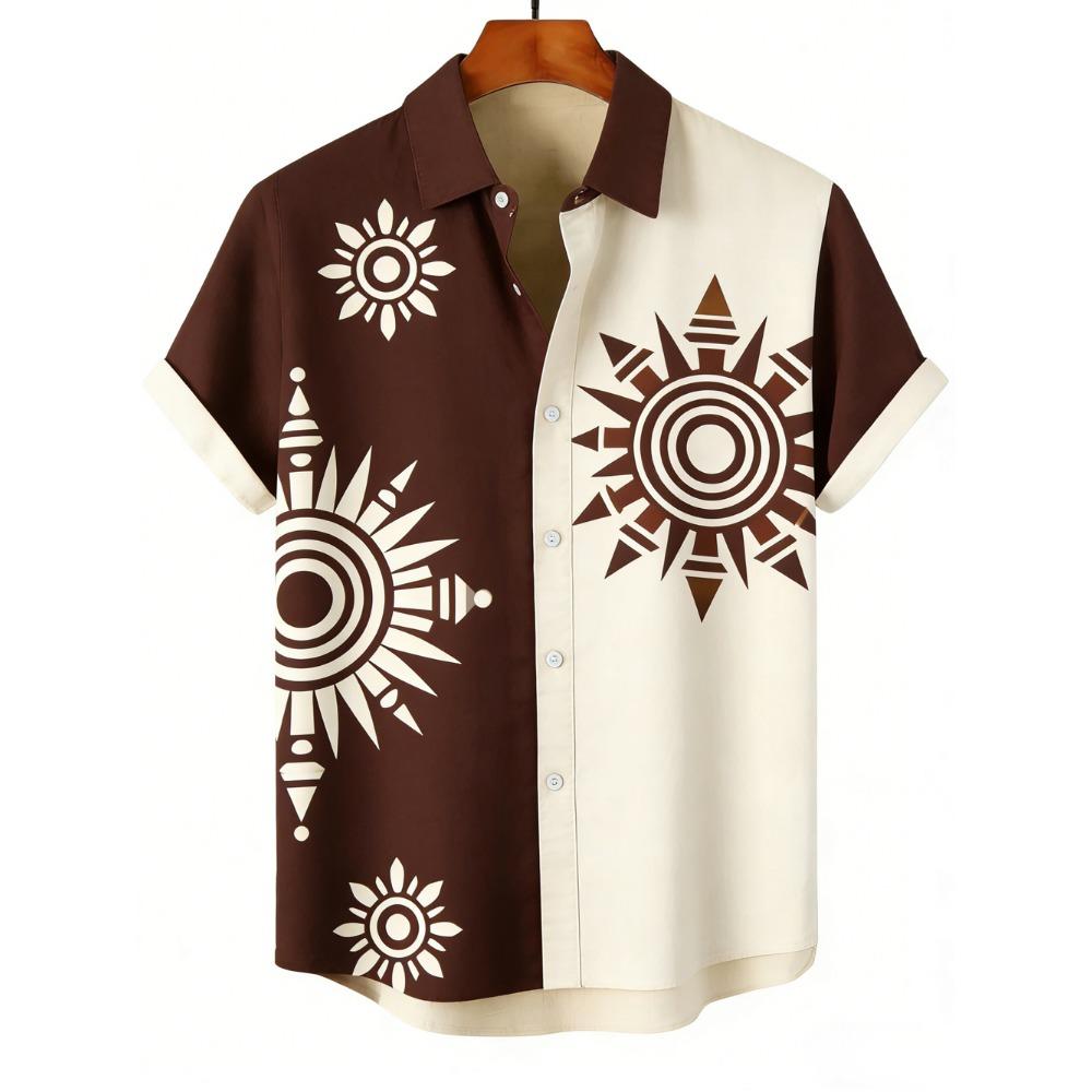 Outdoor Streetwear Men's Fashion Shirts Taiji Ethnic Patterns Printed Men's Shirts Casual Daily Men's and Women's Shirt