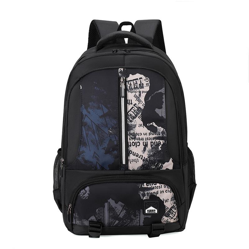 Men's backpack junior high school student schoolbag backpack computer bag burden reduction wear-resistant leisure bag