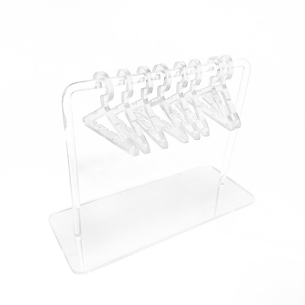 Hanging Hanger-Shaped Earring Organizer Rack Acrylic Earring Bracelet Choker Storage Display Holder with 8pcs Hangers