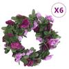 Flower Garland - vidaXL - 6 Pcs - Light Purple - 250 Cm - Christmas