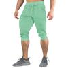 Men's Summer Color Shorts Men's Elastic Waist Sports Loose Casual Quarter Pants
