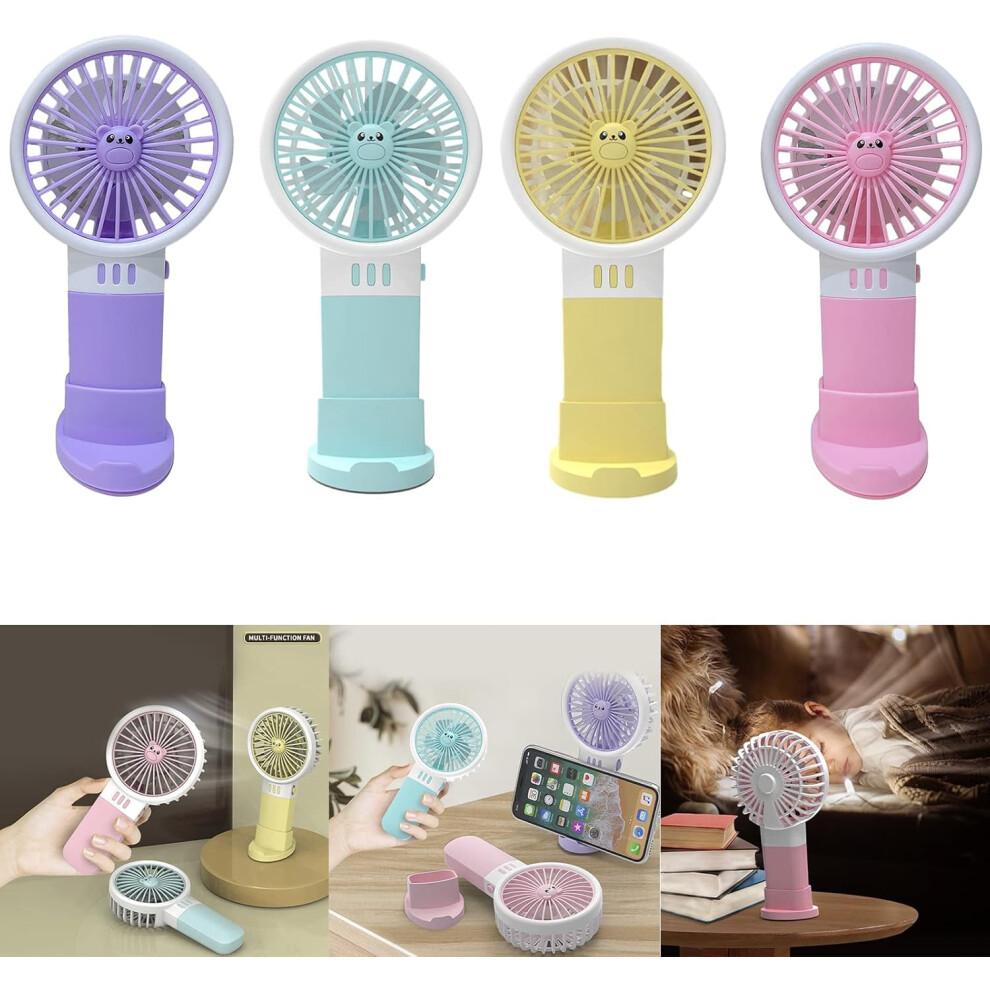 Portable Handheld Fan Battery Fan 2Xaa Battery Operated For Home And Travel Cooling Fan With Phone Stand Holder Handheld Fan_Special Gift