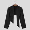 INCERUN Men Long Sleeve Solid Cut Short Tops Cropped Blazer Coats