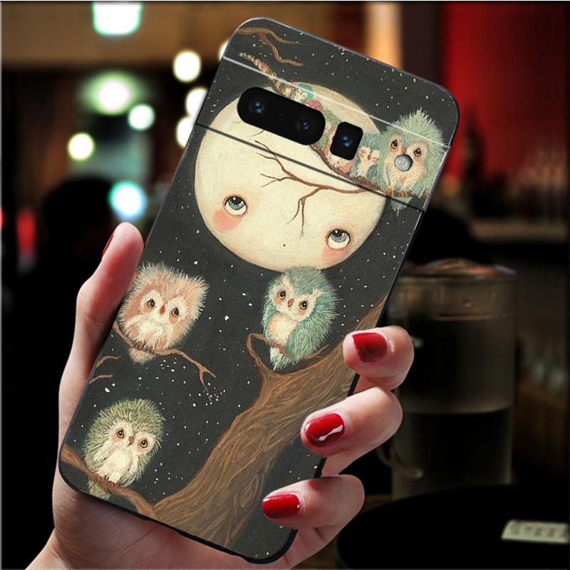 Husă Telefon pentru Google Pixel 7 Pro 7 6A 6 Pro 5A 4A 3A Pixel 4 XL Pixel 5 6 4 3 XL 3A XL 2 XL Animal Drăguț Desene Animate Bufniță Husă Fundă