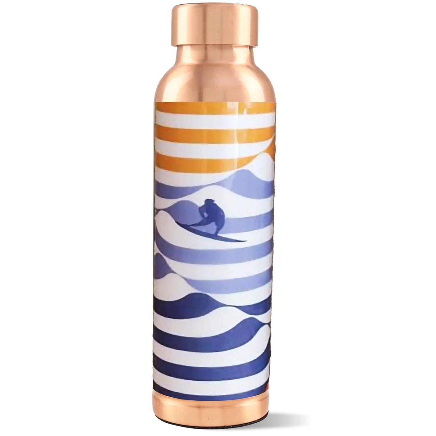 

Медная бутылка для воды для дома 950 мл | Бутылка для детокс-воды - Повышающая иммунитет | Медная бутылка для офиса/дома/спортзала | Экологичная и герметичная