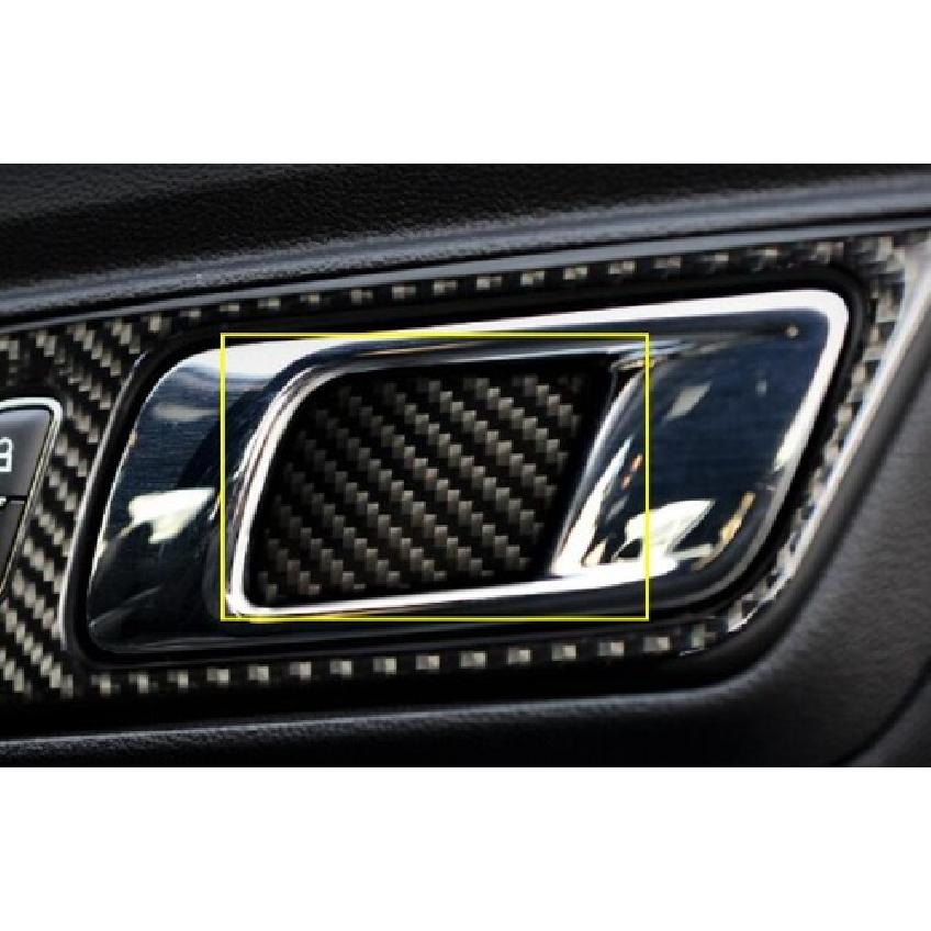 For Ford Mustang 2015-2023 Real Carbon Fiber Inner Door Bowl Cup Cover Trim 2PCS