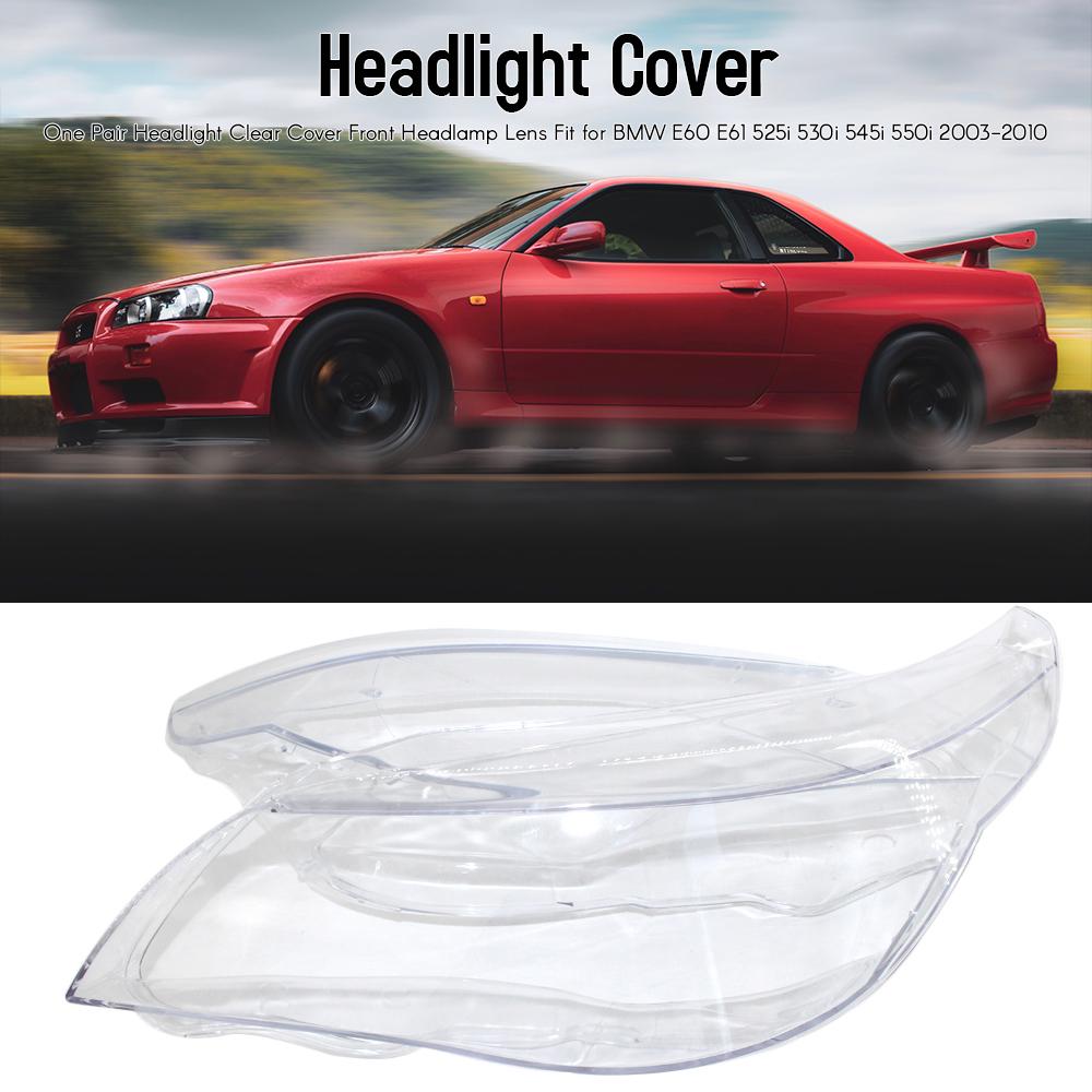 One Pair Headlight Clear Cover Front Headlamp Lens Fit for BMW E60 E61 525i 530i 545i 550i 2003-2010