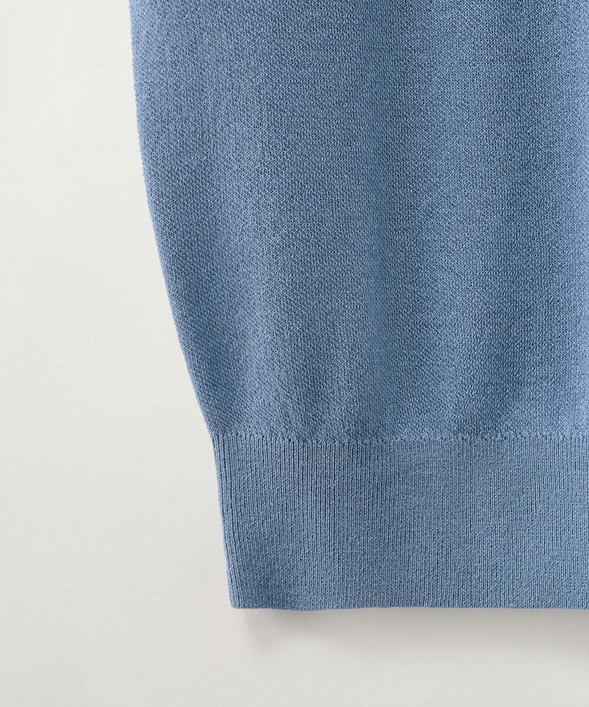 Seteo Lightweight Crew Neck Half Knit Blue