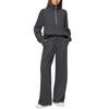 2025Women Coat Pants Set Stand Collar Long Sleeve Zip-up Elastic Cuff Jacket Drawstring Stretchy High Waist Wide Leg Trousers Sport Tracksuit