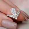 6x9mm 1.5CT Pear Cut Moissanite Diamond Ring for Women   CopperWater Drop Shape Rings Wedding Bands Jewelry Gift