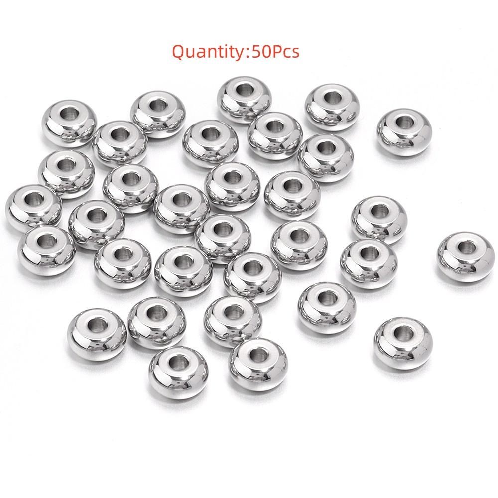 High Quality Stainless Steel Beads Square Round Wheel Shaped Loose Spaced Beads For DIY Charms Bracelet Jewelry Accessories