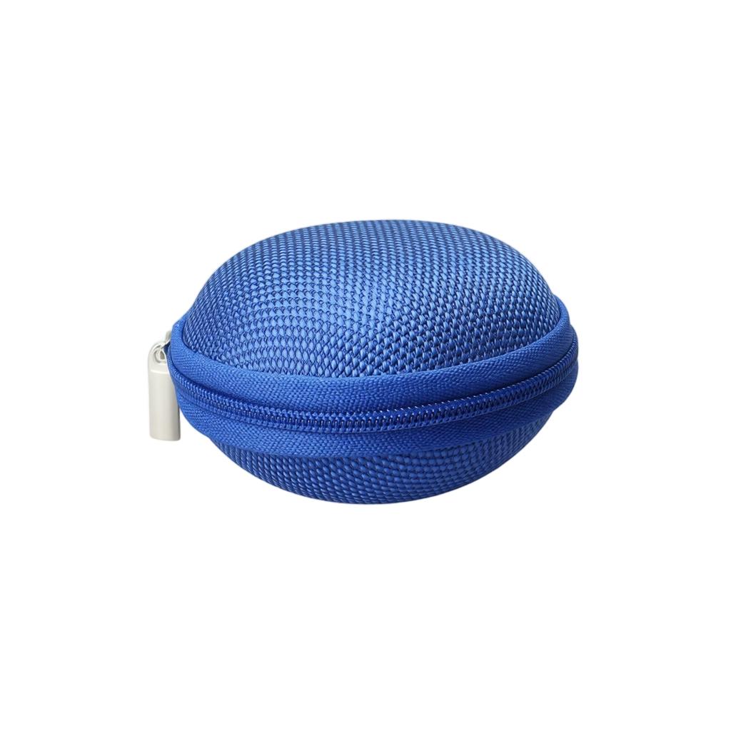 Compact Round EVA Hard Shell Case Small Storage Organizer for Earplugs Data Cables and Small Accessories Portable Zipper Closure