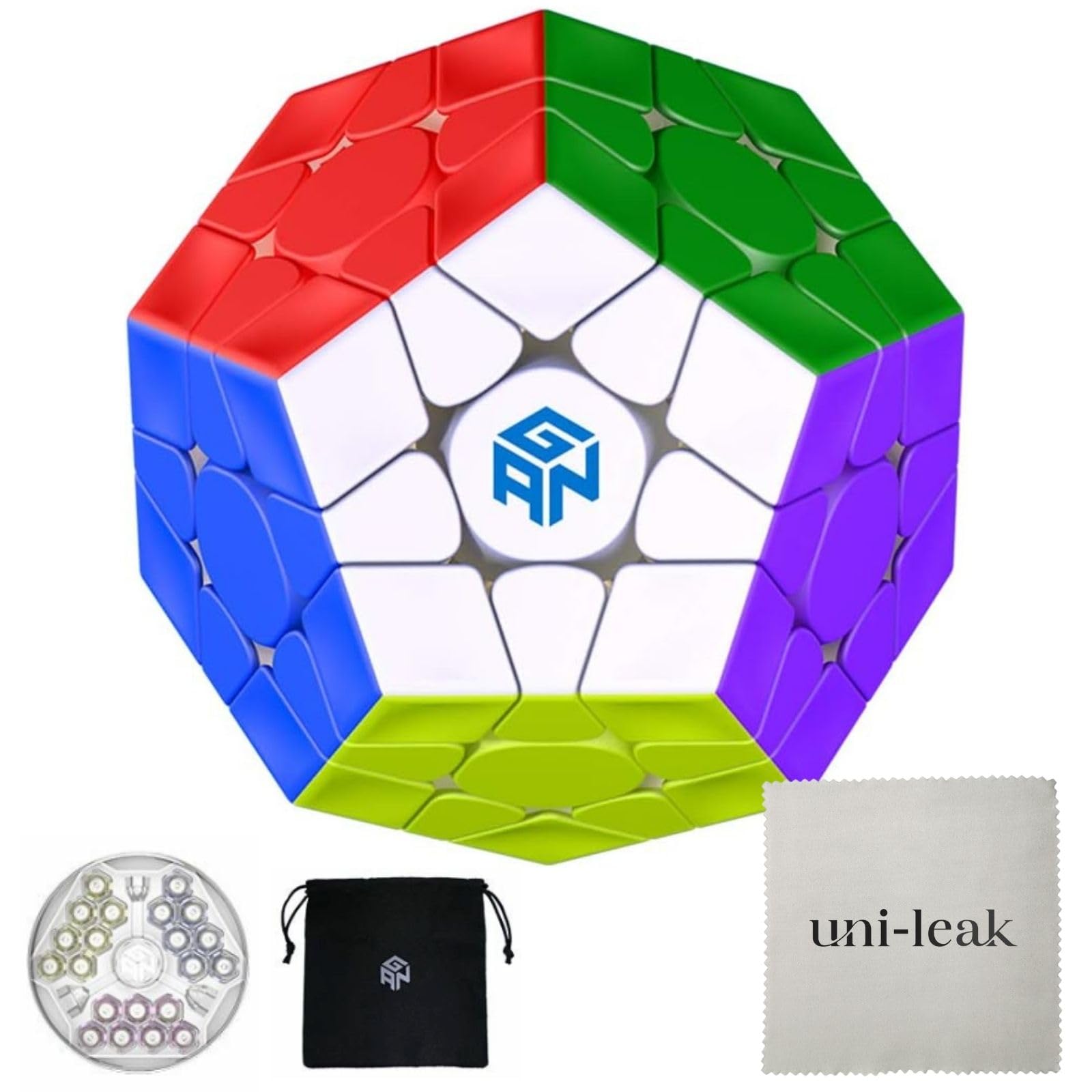 

видео завершения GANCUBE GAN Megaminx M Бесстикерный Мега Мегаминкс Guncube Кубик сумка и салфетка в комплекте [С процедурой]