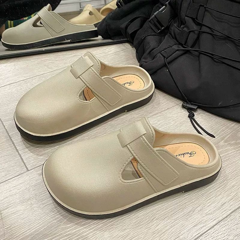 

Женские тапочки с круглым носком и женские сандалии для пляжа, плоская подошва, акция, новая коллекция, дизайнерские роскошные шлепанцы 36-37