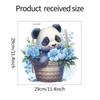 Playful Panda with Flower Basket Toilet and Wall Sticker Set Waterproof Self-Adhesive Removable Decal for Bathroom WC Home Decor