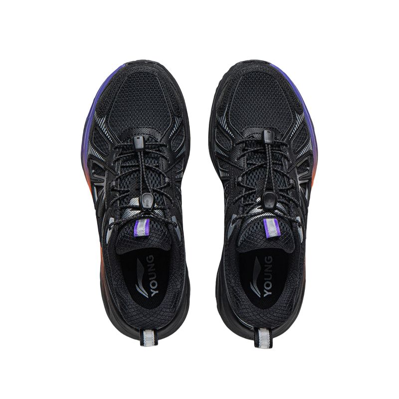 Li Ning Kids Outdoor Sports Non-Slip Shoes Kids Shoes Black Silver YKEV040-9