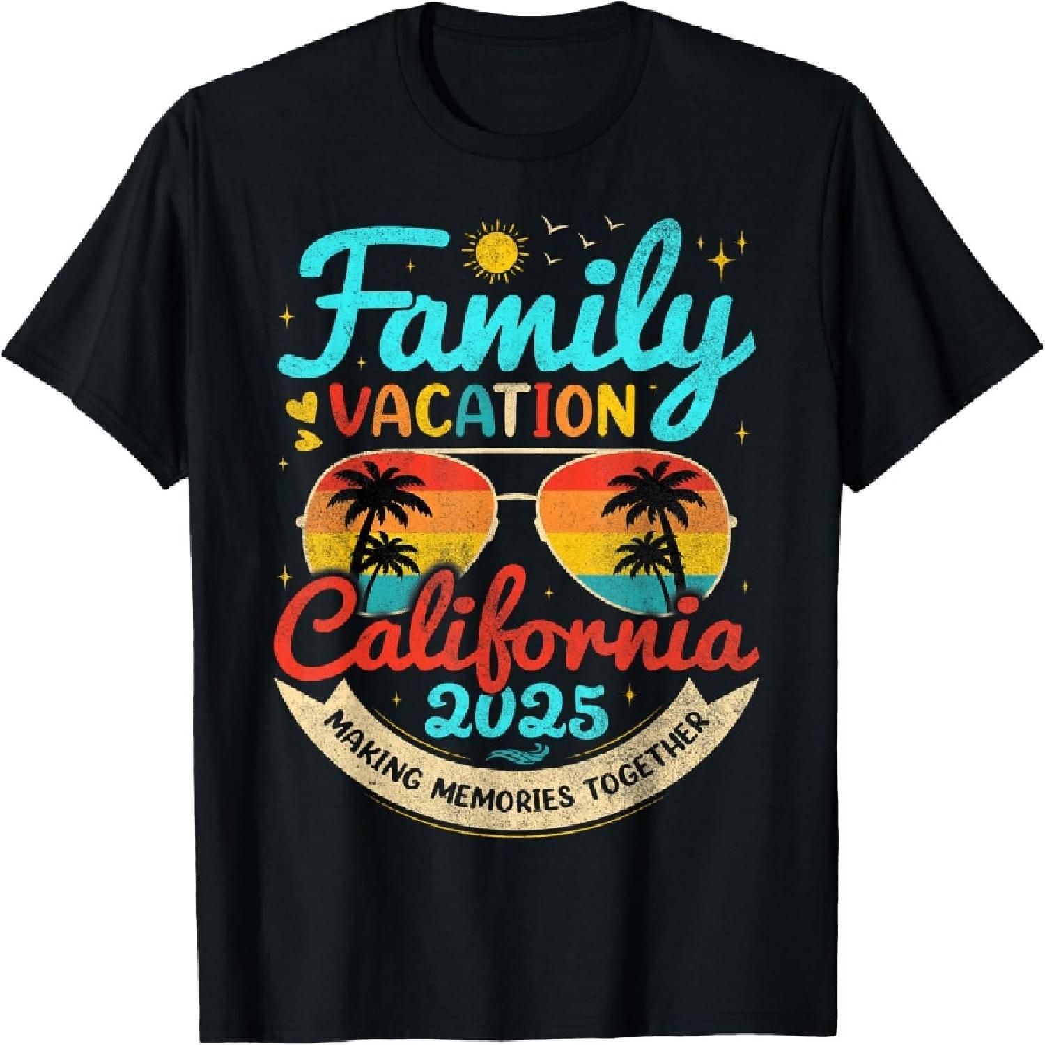 Vintage Family Vacation California 2025 California Group T-Shirt XXXXXL разноцветный