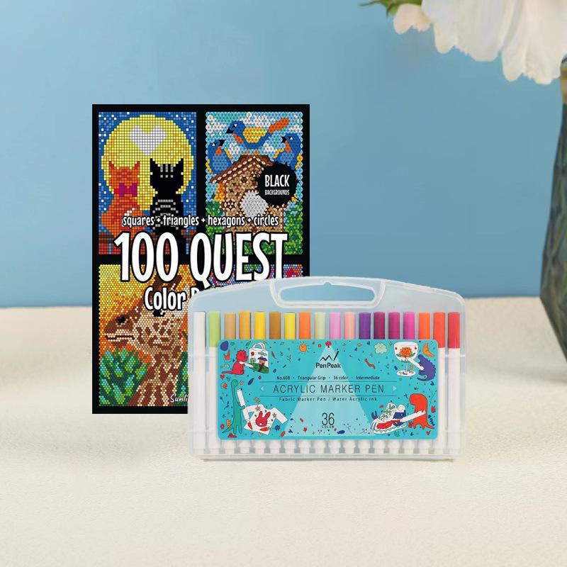 Cross-border Sticker Quest: Adult Color By Number Exploration Activity Book