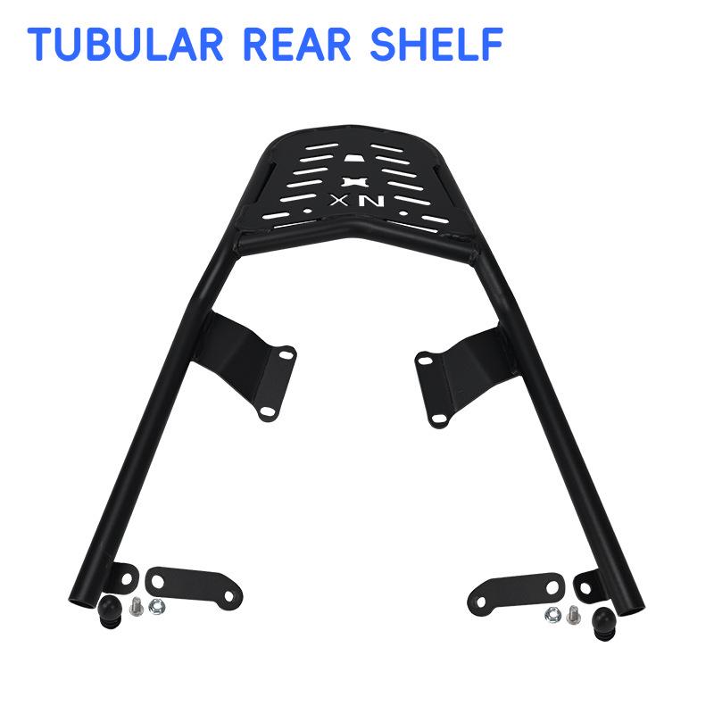 Honda NX400 Crash Protection: Upper & Lower Bars, Main Stand, Rear Rack, Large Side Bag Modification.