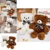 Adorable Brown And White Bow Tie Teddy Bear Plush Doll Perfect For Gifts And Promotions