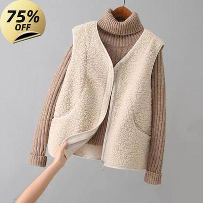 Spring and Autumn Korean Style Plush Vest Women's Vest Jacket Outer Wear Waistcoat Vest Loose Solid Color Vest
