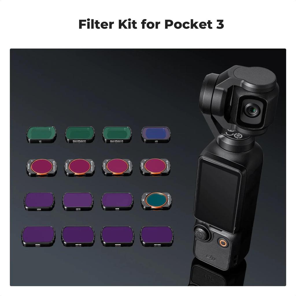 K F CONCEPT Magnetic Lens Filter for DJI Osmo Pocket 4 3 Adjustable ND2-32 ND32-512 UV CPL ND/PL Black-Mist 1/4 Optional Filters 6