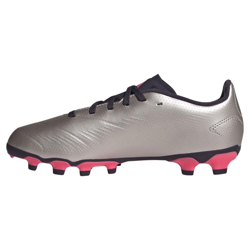 Soccer Spikes Junior Kids Predator LEAGUE Boys Girls NKE59 Platinum Cm [Adidas] HG/AG 17~24.5cm Metallic/Aurora Black/Turbo (IF6410) 21.5