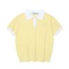 INTERCREW Women'S Collared Cable Punching Sweater Yellow Ita2Wt51Aye