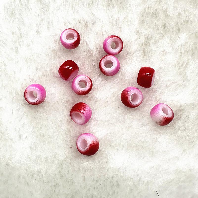50pcs 6X9mm Big Hole Acrylic Beads Spacer Loose Beads for Jewelry Making DIY Handmade Bracelet Accessories
