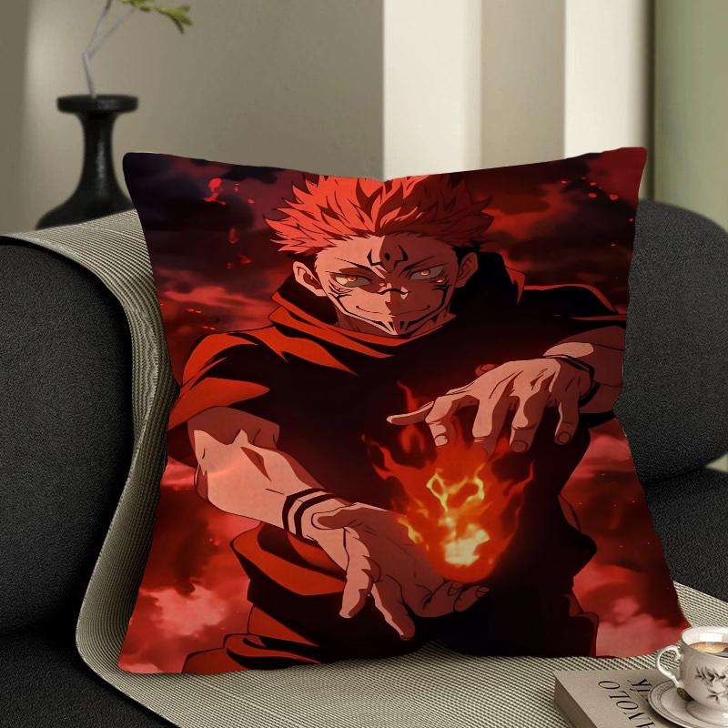 Poduszka Anime R-Ryomen S-Sukuna Poduszka Anime Pokrowiec na Poszewkę Poduszki na Kanapę Łóżko Zagłówek Pokrowiec na Poduszkę 45x45 Cm Modny