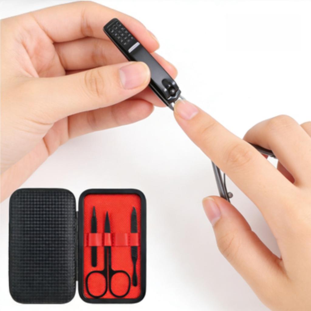 Xiaomi Black And Red Nail Clipper Set, Including Nail Clippers, Nail Clippers Manicure Tools Cuticle Nippers Suitable for Toenails
