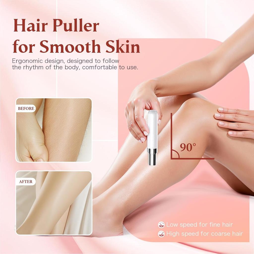 2-in-1 Rechargeable Epilator for Women with LED Light, Hair Removal Tool for Legs, Face, Bikini, Arms - Travel-Friendly Upgrade