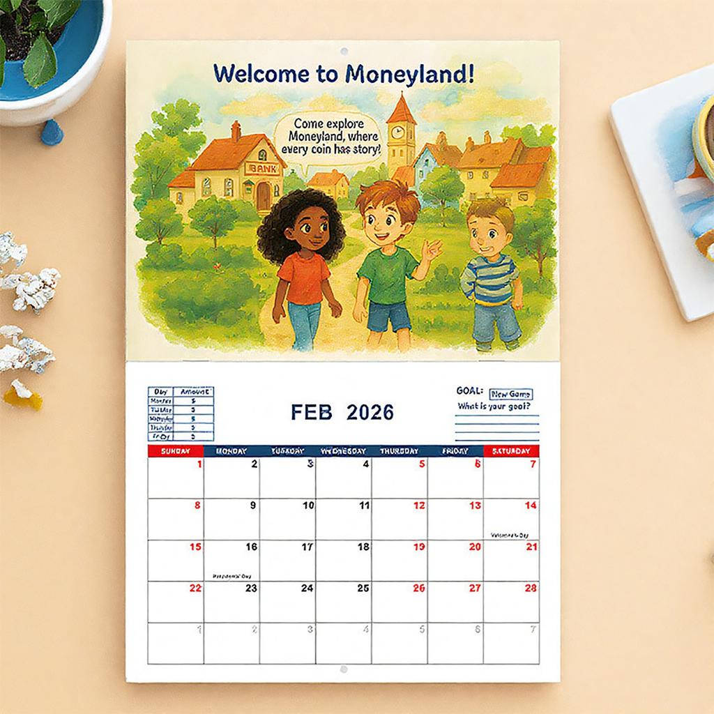 Kids Financial Literacy Smart Calendar – Money Management Learning Chart & Habit