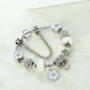 2026 Hot Sale Fashion Jewelry Diy Flower Charm Bracelet Silver Plated Crystal Rhinestone Butterfly Love Pendant Men's Trendy