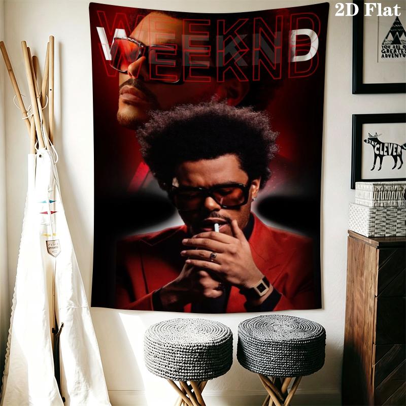 The Weeknd Wall Tapestry Aesthetic Wall Hanging Printed Fabric Blanket Decorative Tapestries for Bedroom Living Room Home Decor
