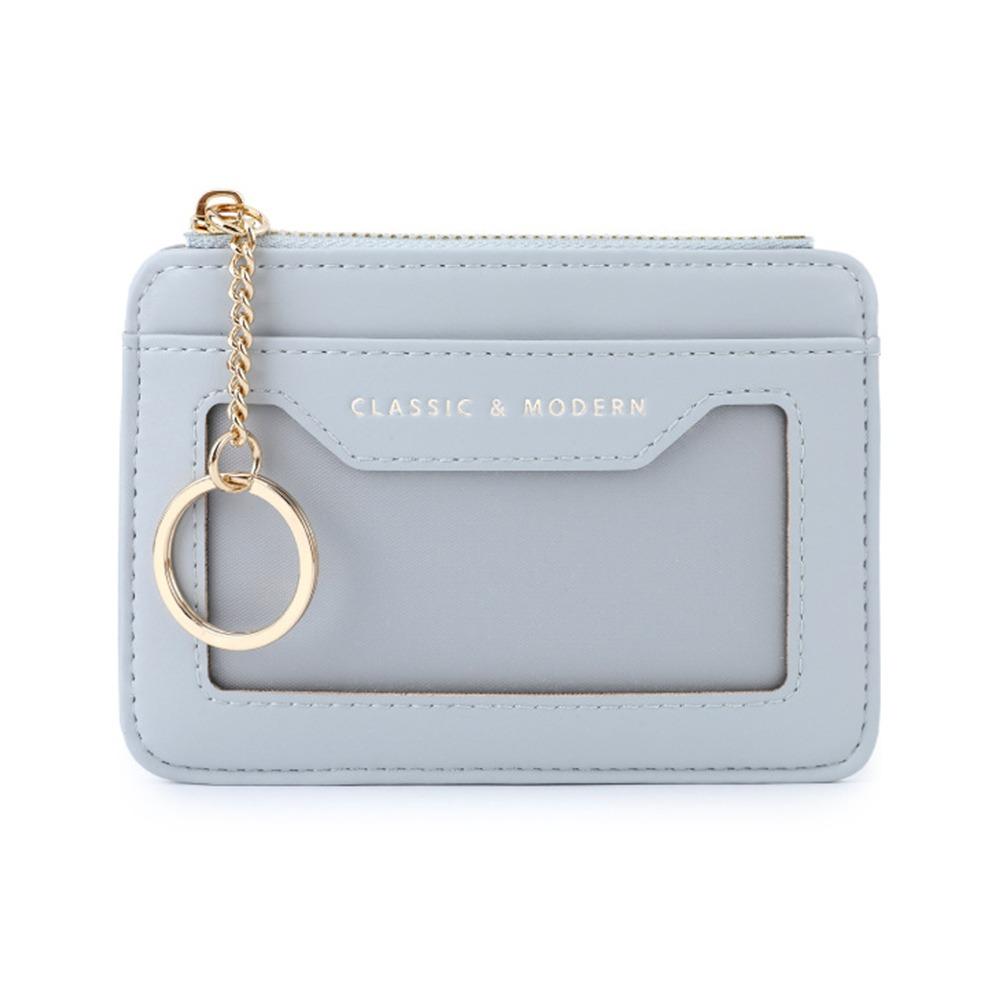 

Ladies Accessory Multi-card Slots Card Bag Leather PU Leather Multi-card Wallet Keychain Hanging Mini Wallet Gifts синий