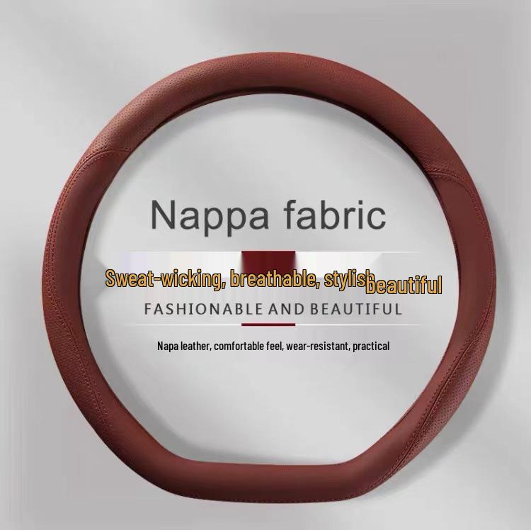 Ideal Steering Wheel Cover: Genuine Leather, Anti-slip, Sweat-absorbent, Ultra-thin Grip for L6 L8 L7 L9 I6 I8 MEGA