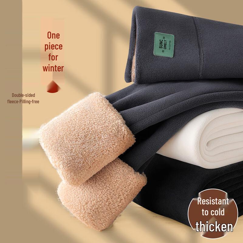 LangSha Women's 500g High-Waist Fleece-Lined Winter Leggings