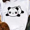 Maycaur Summer Women T Shirt Loose Tops Cute Panda Heart Print Short Sleeve Female Loose Casual T-shirt Ladies Top Tee