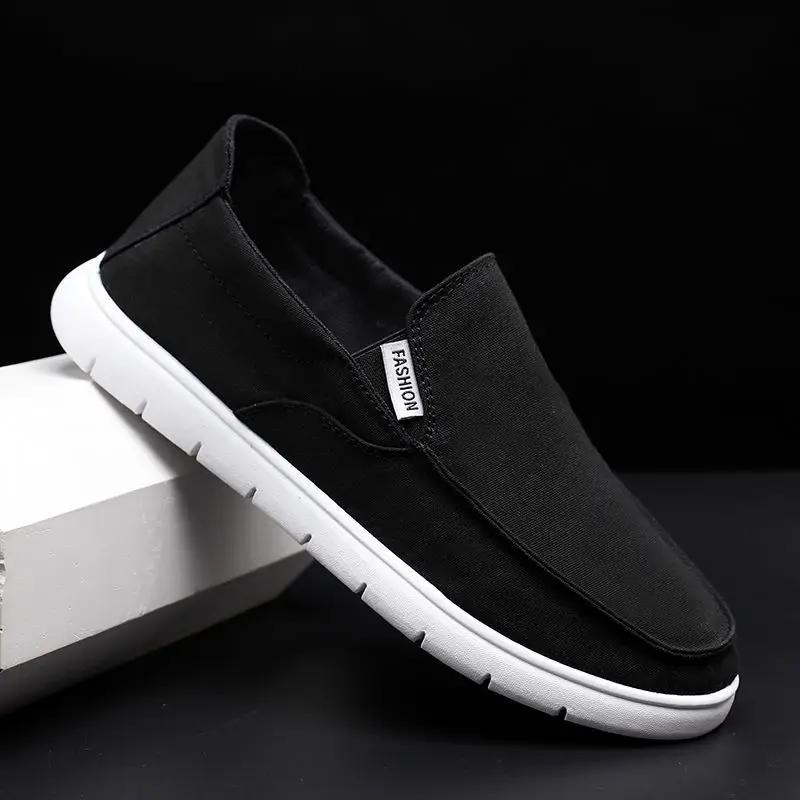 XIHAHA New Fashion Summer Man Canvas Shoes Breathable Lightweight Comfortable Men Shoe Casual Lazy Flat Cloth Male Shoes