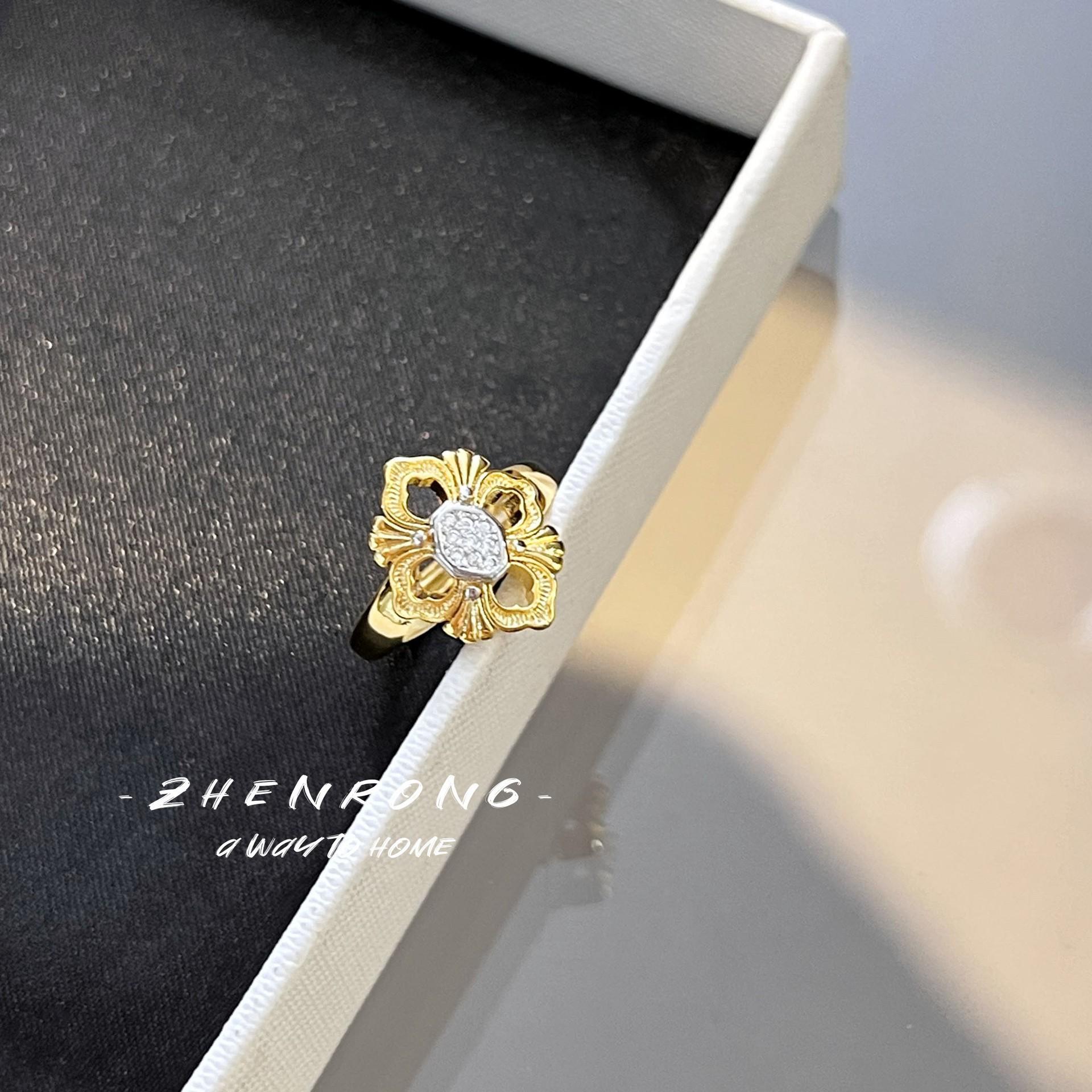 

Итальянский матовый винтажный набор украшений с крестом и цветком, инкрустированный бриллиантами, цветочное колье, кольцо, браслет для женщин, роскошная мода