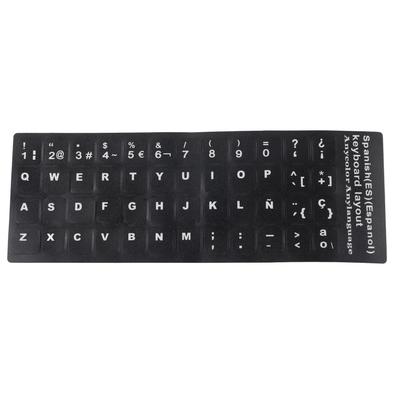 Keyboard Sticker Spanish Waterproof Black Background for 10in To 17in Laptop Notebook Desktop