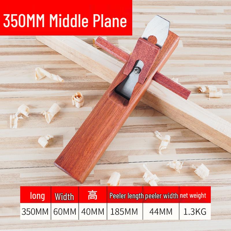 Indonesian Rosewood Hand Plane Set: Carpenter's Push Tool with Small Blade and Block Plane