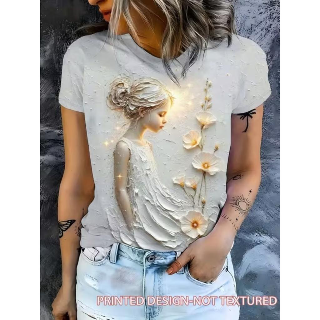 Fashion Women Characterl Print T Shirt Funny Casual O-neck Short Sleeves T-shirt Summer Female Tee Shirt