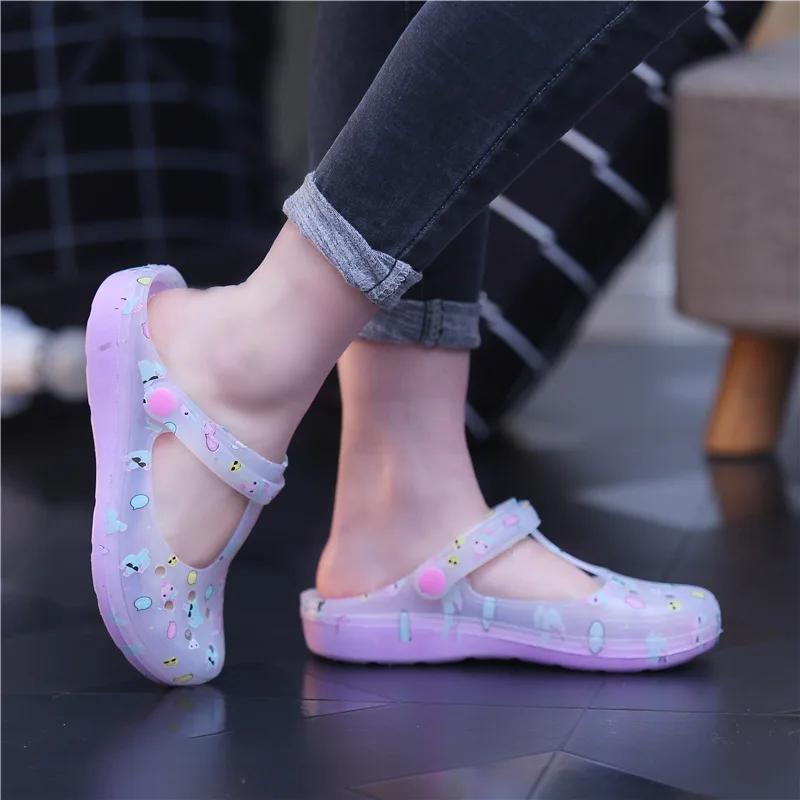 Brand Casual Slipper Woman Breathable PVC Sandals Plus Size  New Style Summer Jelly Shoes Flat Simple Women Sandals Fashion
