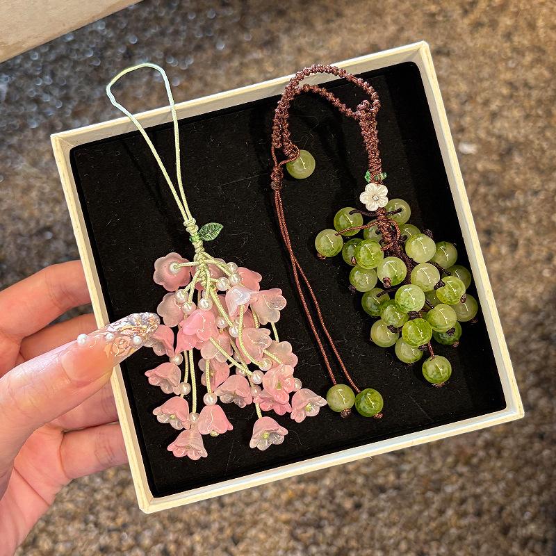 Grape Pendant Lily Of The Valley Diy Craft Kit Fresh And Cute Phone Charm Bag Charm Creative Keychain