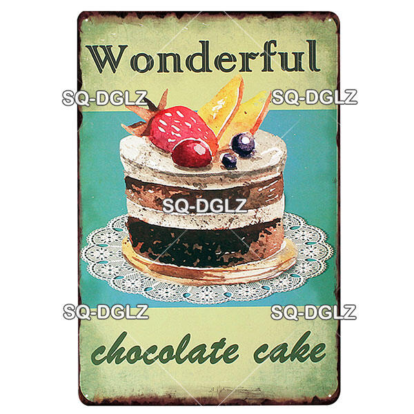 

Metal Tin Sign Wall Art Vintage Chocolate Kitchen Bar Cafe Decor Retro Poster 20x30cm