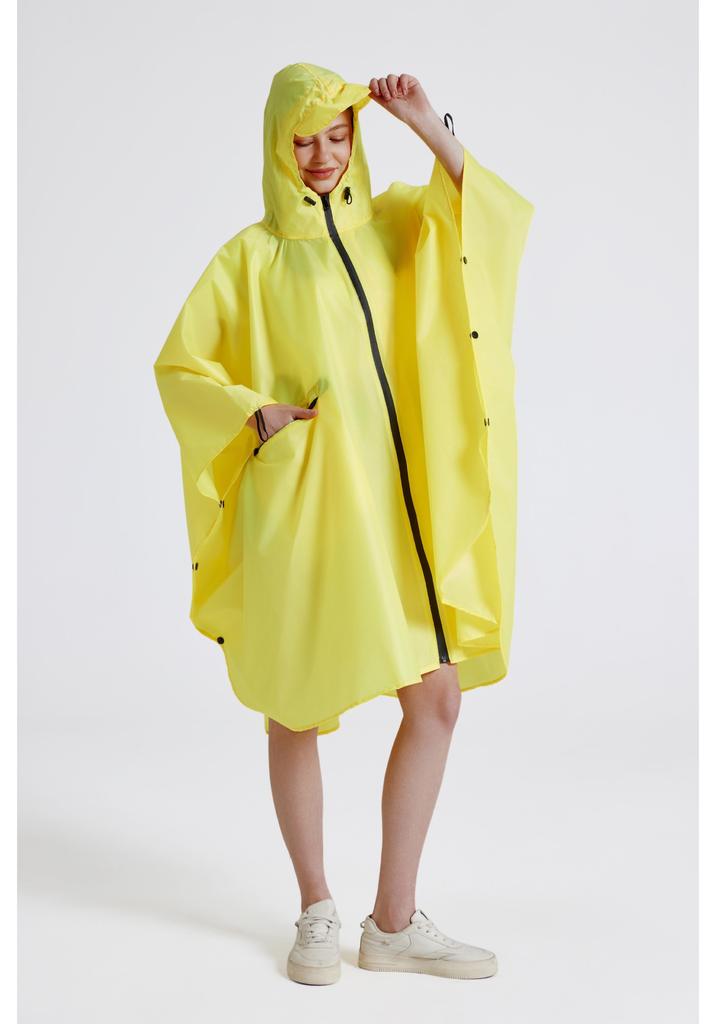 Adult cape raincoat men's and women's light and breathable waterproof zipper outdoor hiking universal poncho portable