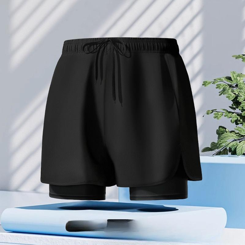 Men's Swim Trunks Quick Dry Loose Fit Double Layer Sports Shorts for Swimming Running